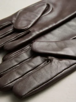 Next - Gants en cuir Marron chocolat Outlet