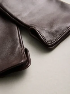 Next - Gants en cuir Marron chocolat Outlet