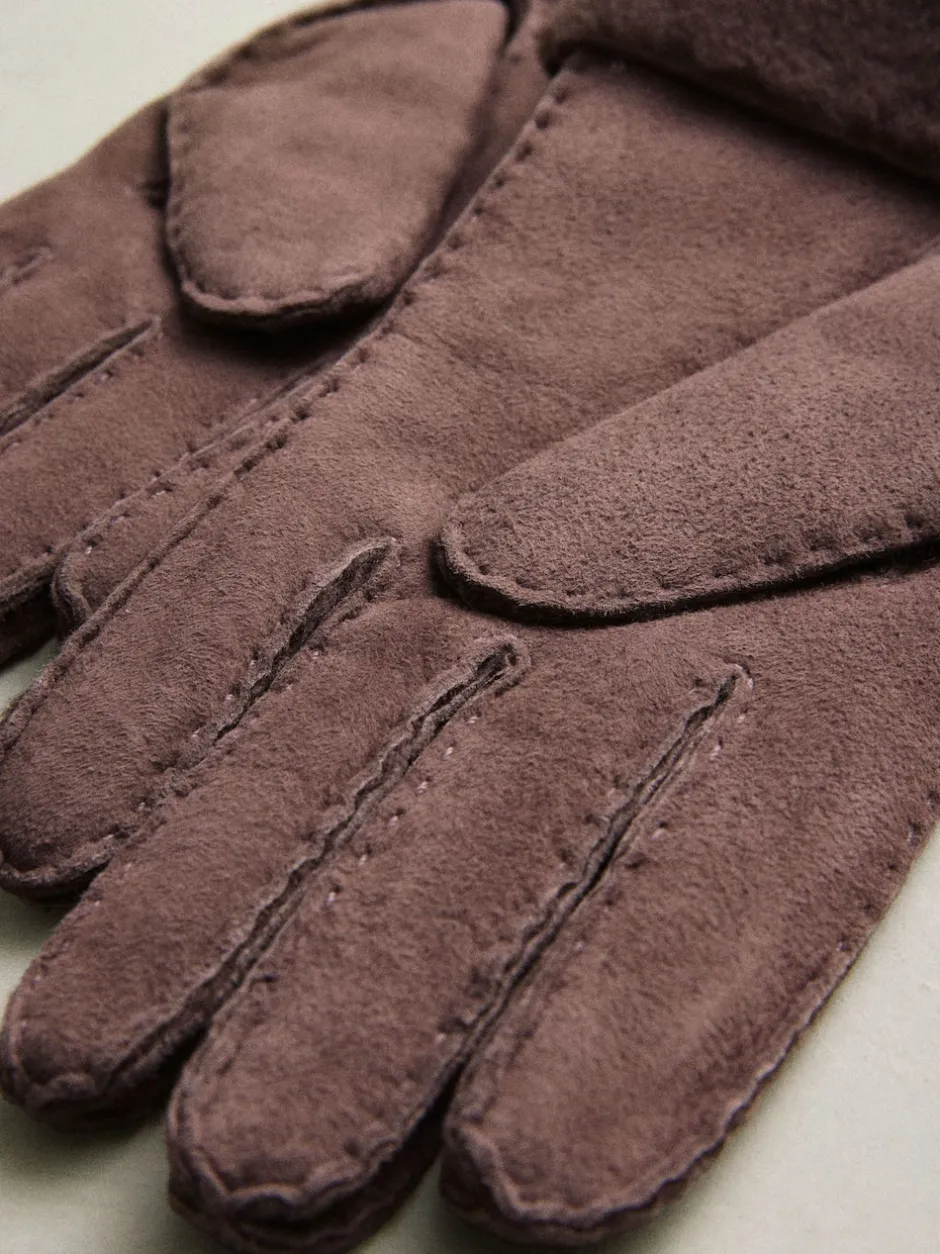 Next Marron chocolat - Gants N. Premium en cuir et peau de mouton Best