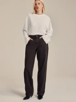 Next Marron chocolat - Jean ample taille mi-haute