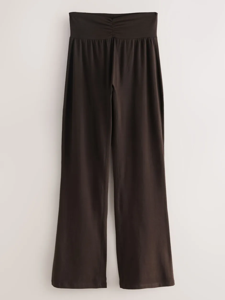 Next Marron chocolat - Leggings évasés froncés côtelés doux au toucher Best