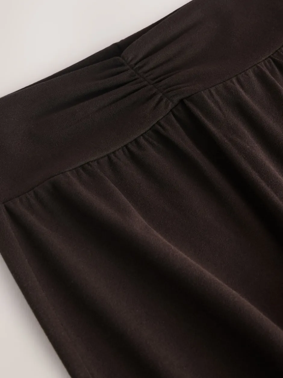 Next Marron chocolat - Leggings évasés froncés côtelés doux au toucher Best