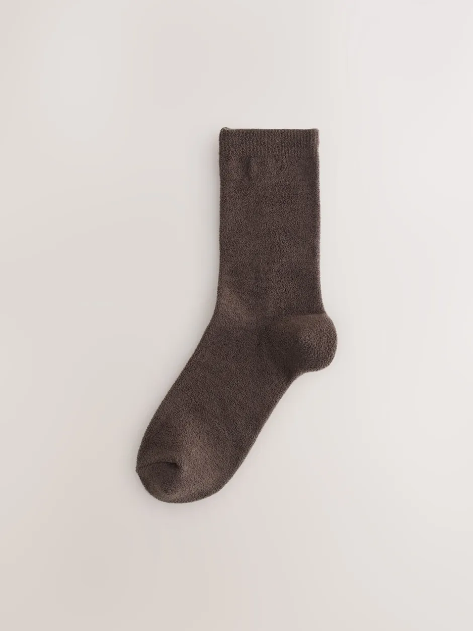 Next Marron chocolat - Lot de 2 paires de chaussettes en polaire thermique Clearance