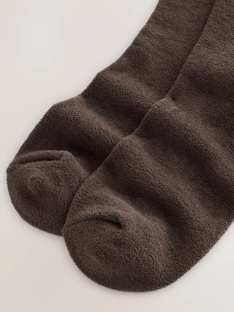 Next Marron chocolat - Lot de 2 paires de chaussettes en polaire thermique Clearance