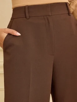 Love & Roses - Pantalons amples Marron chocolat