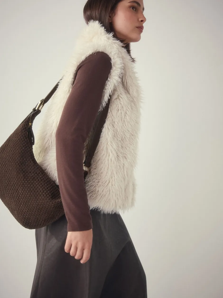 Next Marron chocolat - N. Premium sac bandoulière en Daim tissé Clearance