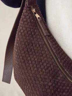 Next Marron chocolat - N. Premium sac bandoulière en Daim tissé Clearance