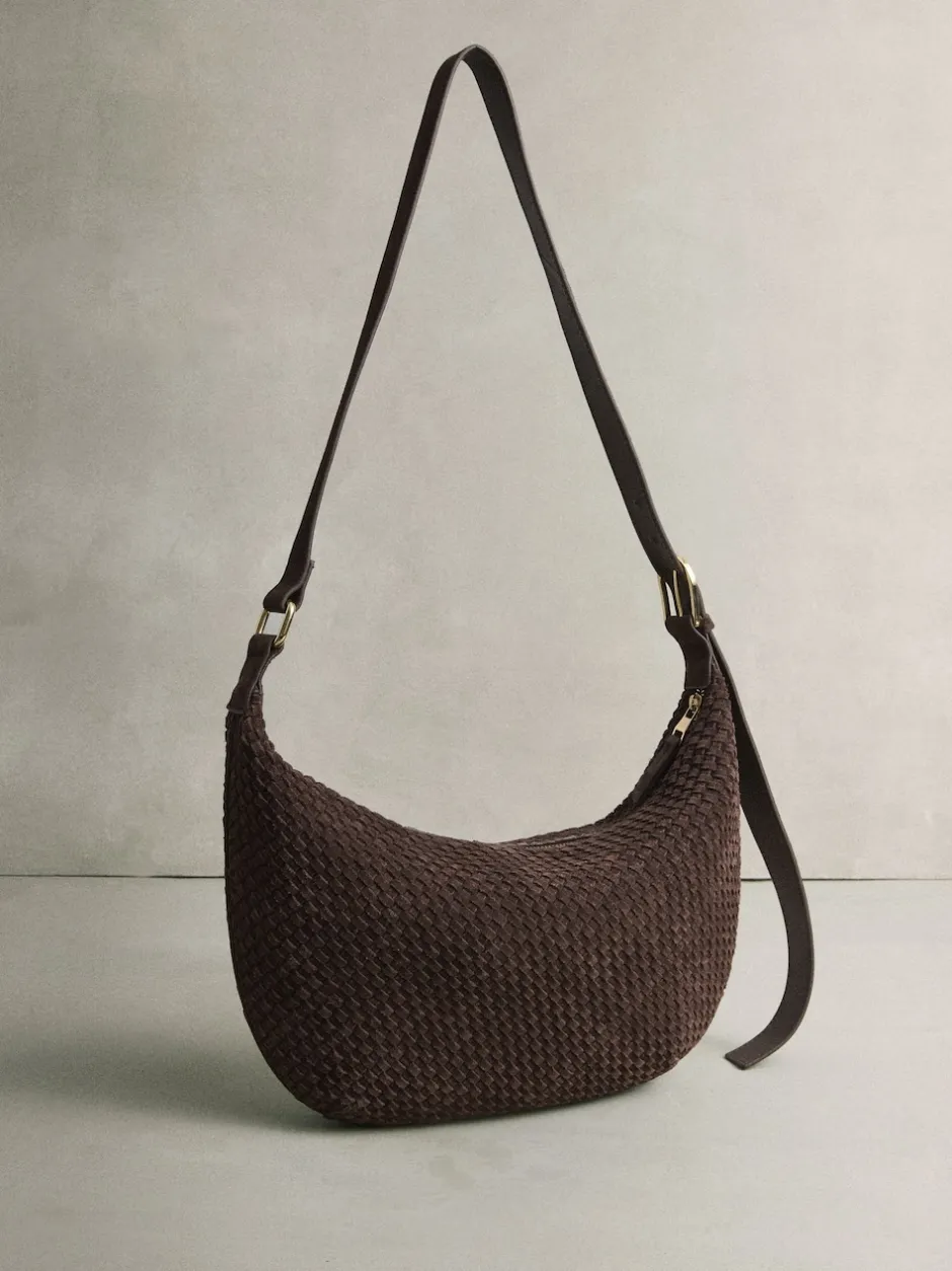 Next Marron chocolat - N. Premium sac bandoulière en Daim tissé Clearance