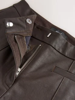 Next Marron chocolat - Pantalons évasés en similicuir Online
