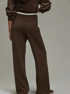 Next Marron chocolat - Pantalon de Joggings compact et confortable à Jambe large à liserés New