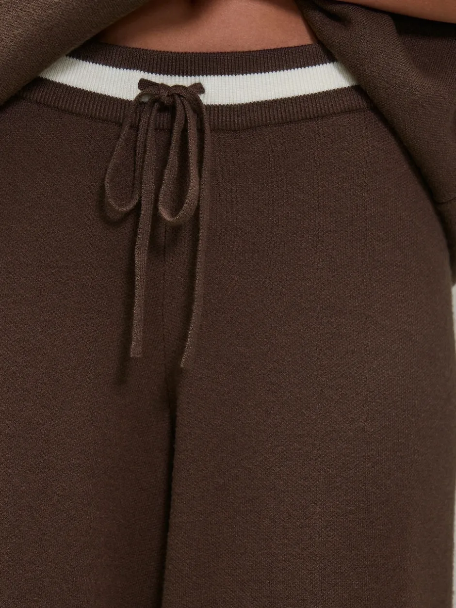 Next Marron chocolat - Pantalon de Joggings compact et confortable à Jambe large à liserés New