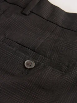 Next Marron chocolat - Pantalons Coupe droite à double plis à Carreaux Best