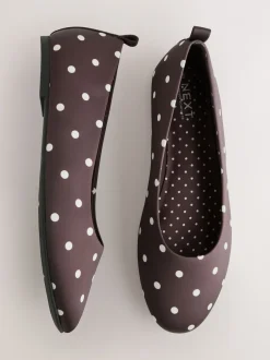 Next Marron chocolat à pois - Ballerines Forever Comfort® à bout rond Clearance