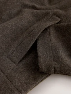 Next Marron chocolat - Polaire zippée aspect laine à col cheminée Clearance