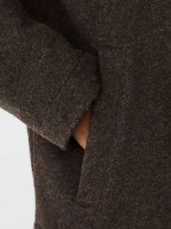 Next Marron chocolat - Polaire zippée aspect laine à col cheminée Clearance