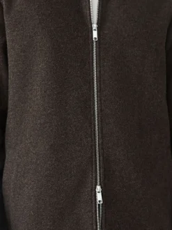 Next Marron chocolat - Polaire zippée aspect laine à col cheminée Clearance