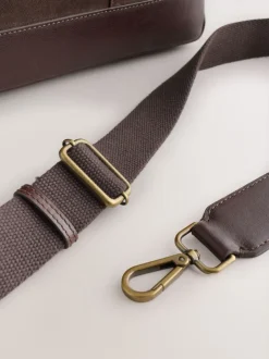 Next Marron chocolat - Porte-documents en daim Discount