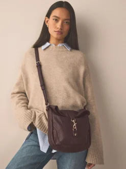 Next Marron chocolat - Sac à bandoulière Messenger Outlet