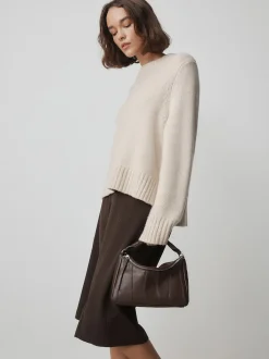 Next Marron chocolat - Sac à bandoulière à empiècement New