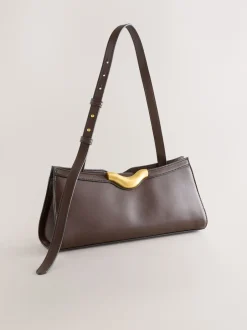 Next Marron chocolat - sac bandoulière avec détails de quincaillerie Clearance