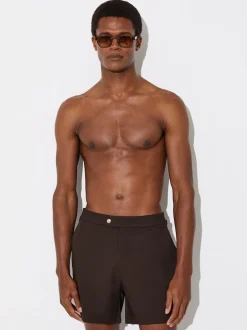 Reiss Marron chocolat - Short de bain Sun avec pattes d'ajustement sur les côtés Sale