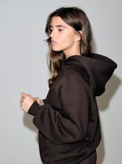 Next Marron chocolat - Sweat à capuche épais coupe standard décontracté Discount