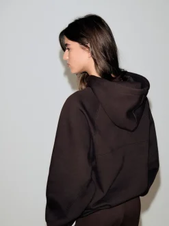 Next Marron chocolat - Sweat à capuche épais coupe standard décontracté Discount