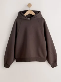 Next Marron chocolat - Sweat à capuche épais coupe standard décontracté Discount