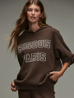 Next Marron chocolat - Sweat-shirt à capuche compact et confortable à Manches longues New