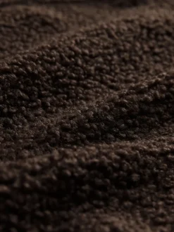 Next Marron chocolat - Sweat-shirt à capuche doux Borg à manches longues Best