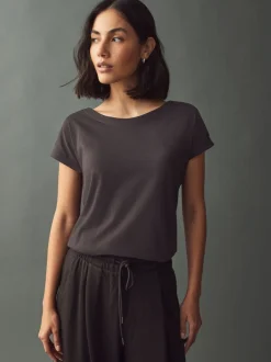 Next - T-shirt à manches cap Marron chocolat Online