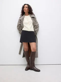 Next Marron chocolat en cuir - Bottes d’équitation plates Forever Comfort® Discount