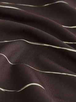 Next - Chemisier manches longues à col V Marron chocolat rayé