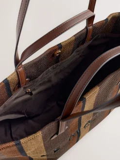 Next Marron chocolat rayé - Sac à bandoulière Hot