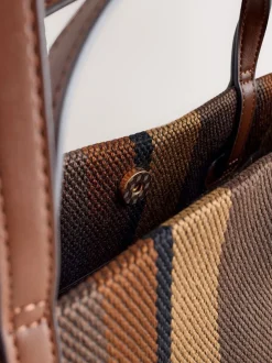 Next Marron chocolat rayé - Sac à bandoulière Hot