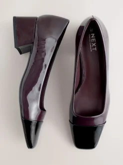 Next Marron chocolat verni - Chaussures à talons bas Forever Comfort® Toe Cap Clearance