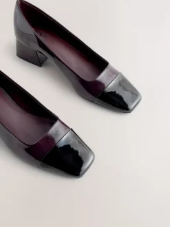 Next Marron chocolat verni - Chaussures à talons bas Forever Comfort® Toe Cap Clearance