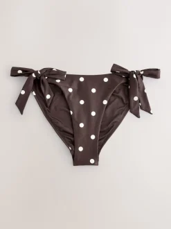 Next Marron chocolat/crème à pois - Bas de bikini Sale