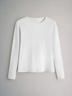 The Set Marron chocolat/marron taupe/marron clair/neutre - 7 Lot Manches longues Col rond T-shirt Clearance