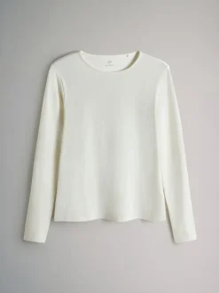 The Set Marron chocolat/marron taupe/marron clair/neutre - 7 Lot Manches longues Col rond T-shirt Clearance