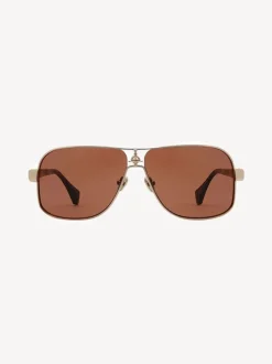 Vivienne Westwood Marron doré - Lunettes de soleil Keith VW5101 410 Shiny Sale