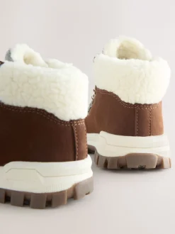 Next Marron en imitation peau de mouton - Bottines chaudes avec doublure Thinsulate™ style randonnée Clearance