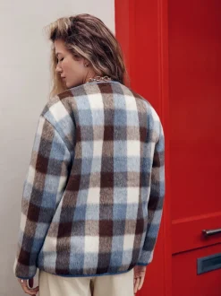 Next Marron et Bleu - Veste à carreaux Online
