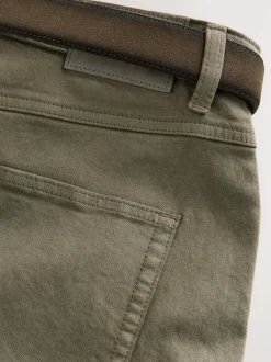 Next Marron fauve - Ajustement droit - Signature Ceinture Jeans