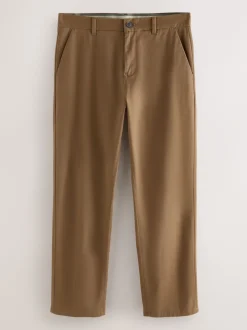 Next - Ajustement droit - Pantalon chino stretch Marron fauve New