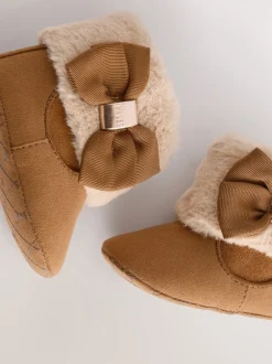 Baker by Ted Baker Marron fauve - Bébé Filles Faux Fur Trim Padders Bottes Sale