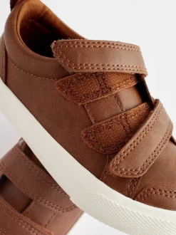 Next Marron fauve - Baskets à deux lanières à fermeture tactile