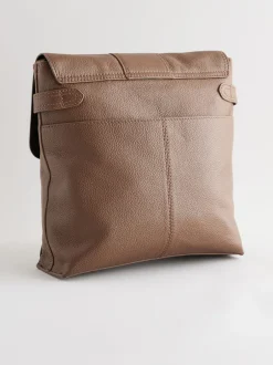 Next - Besace Sac de poche en cuir Marron fauve Discount