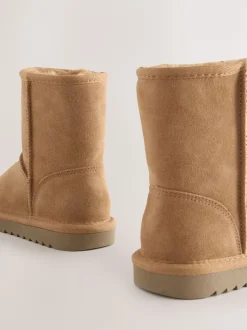 Next Marron fauve - Bottes à enfiler en daim déperlant Outlet