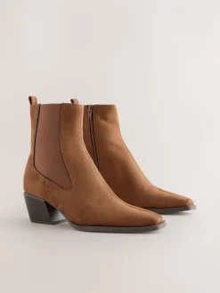Next Marron fauve - Bottes de cow-boy western Chelsea Style